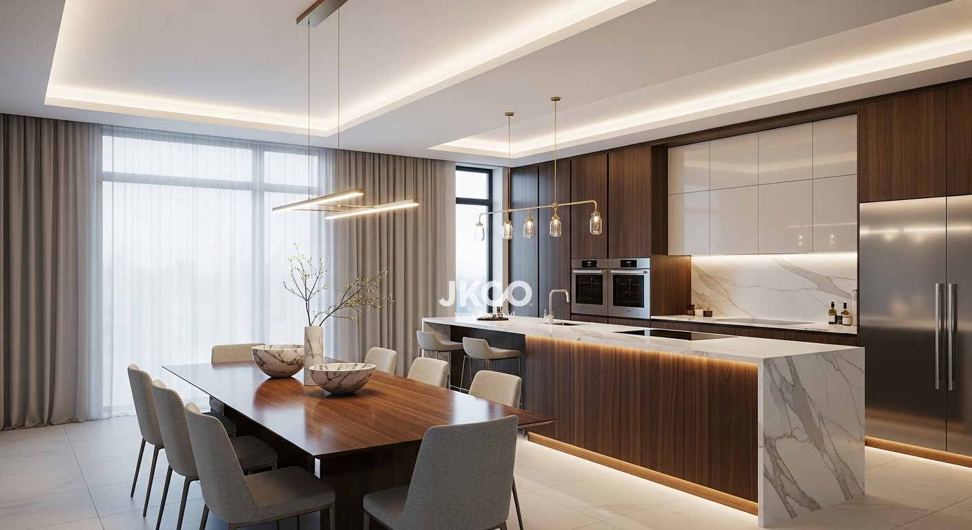 Desain kitchen set minimalis hpl yogyakarta custom furniture